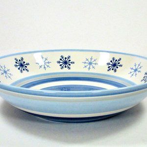 RARE! St. Nicholas Square WINTER FROST 12.5" Round 2.5Qt Serving Bowl Blue Snowf